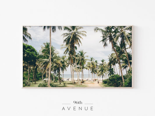 Palm Trees Frame TV Art | Tropical Beach Photography | Instant Download
