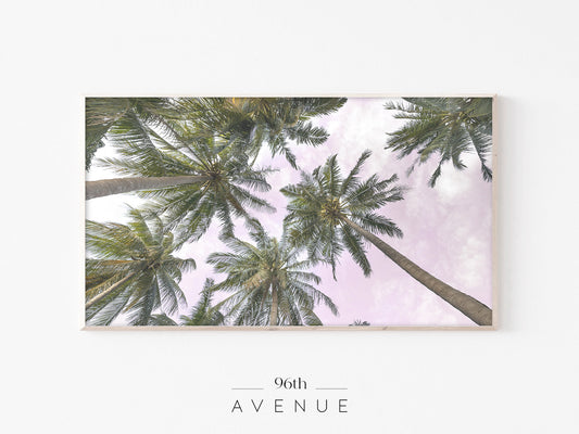 Palm Trees Frame TV Art | Tropical Sky View Photo | Instant Download