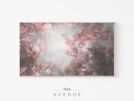 Baroque Ceiling Frame TV Art | Classical Fresco Painting | Instant Download