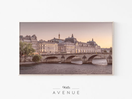 Paris Seine River Frame TV Art | City Sunset View | Instant Download