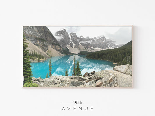 Turquoise Mountain Lake Frame TV Art | Moraine Lake Landscape | Instant Download