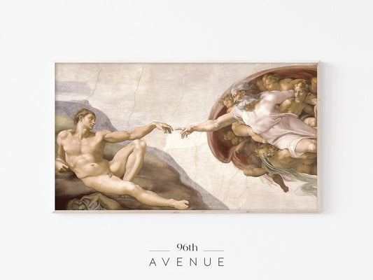 Creation of Adam Frame TV Art | Renaissance Painting | Instant Download