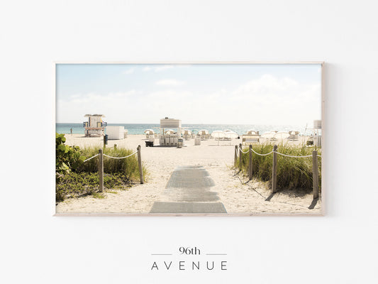 Beach Path Frame TV Art | Coastal Summer Minimal | Instant Download
