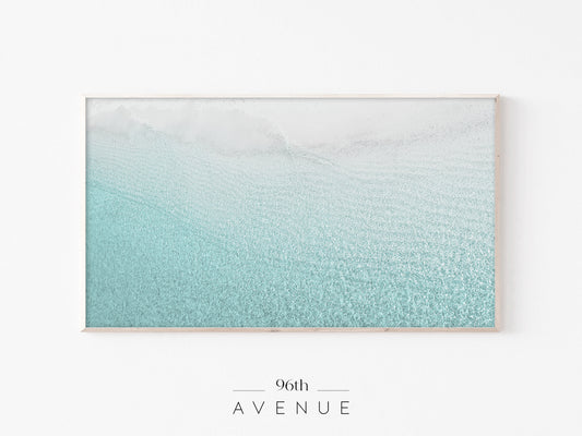 Aerial Ocean Wave Frame TV Art | Minimalist Coastal Texture | Instant Download