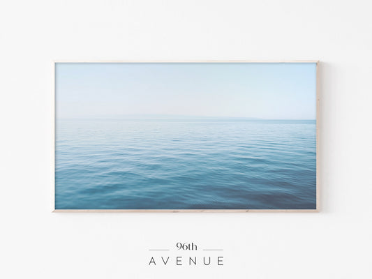 Calm Ocean Horizon Frame TV Art | Minimalist Blue Seascape | Instant Download