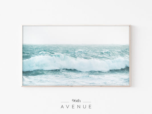 Ocean Waves Frame TV Art | Minimal Sea Horizon | Instant Download