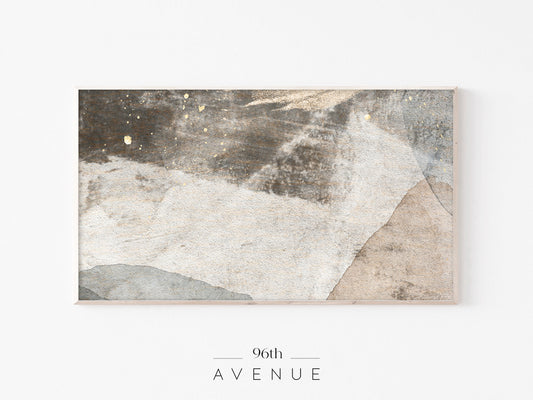 Neutral Abstract TV Art | Textured Modern Earth Tone | Instant Download