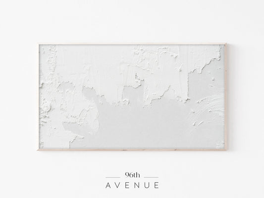 Concrete Texture Frame TV Art | White Plaster Minimalist Neutral Wall Decor | Instant Download