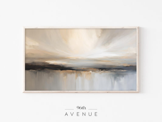 Abstract Painting Frame TV Art | Neutral Modern Minimalist Brushstroke Style | Instant Download