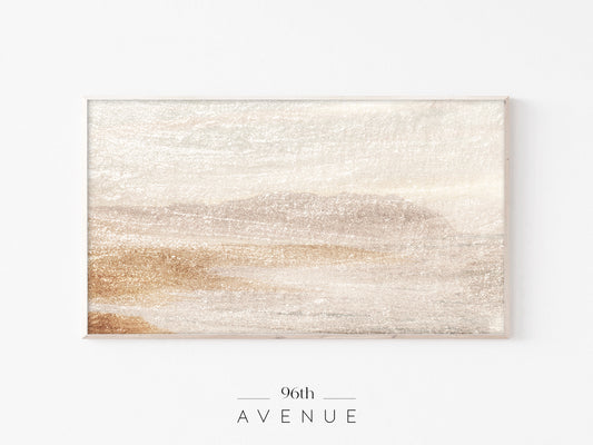 Golden Painting Frame TV Art | Neutral Glitter Texture | Instant Download