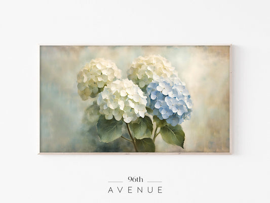Hydrangea Floral Painting For Frame TV | Vintage Oil Painting Screensaver Digital Download