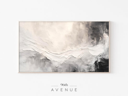 Abstract Plaster Painting Frame TV Art | Neutral Texture | Instant Download