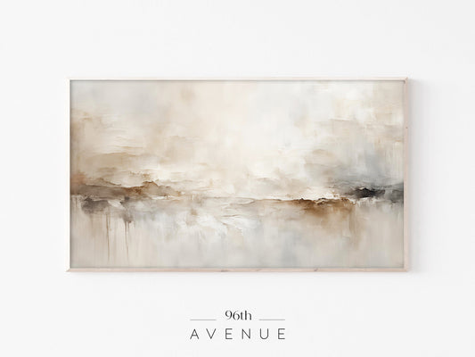 Abstract Landscape Frame TV Art | Neutral Textured | Instant Download