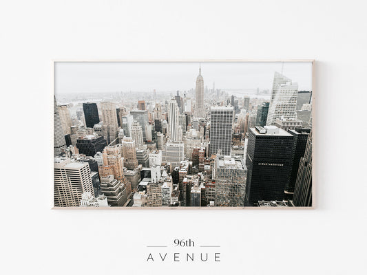 New York Skyline Frame TV Art | Modern City View | Instant Download