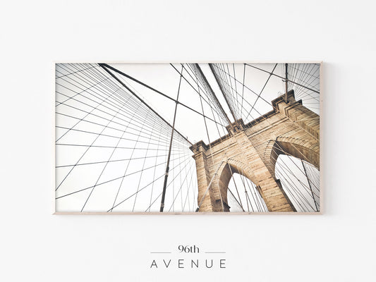 Brooklyn Bridge Frame TV Art | Architectural Lines | Instant Download
