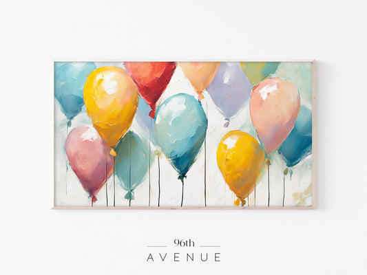 Balloon Painting Frame TV Art | Colorful Modern Screensaver | Instant Download