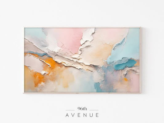 Abstract Texture Frame TV Art | Pastel Layered Design | Instant Download