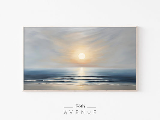 Ocean Sunset Frame TV Art | Minimal Seascape Horizon | Instant Download