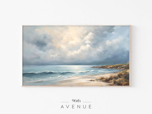 Coastal Storm Waves Frame TV Art | Dramatic Seascape | Instant Download