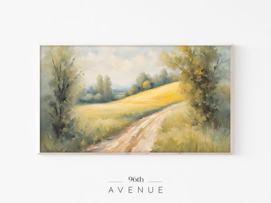 Countryside Path Frame TV Art | Soft Landscape Painting | Instant Download