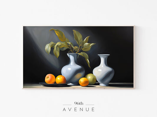 Dark Still Life Frame TV Art | Minimalist Mediterranean Instant Download