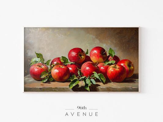 Apple Still Life Frame TV Art | Classic Oil Painting | Instant Download