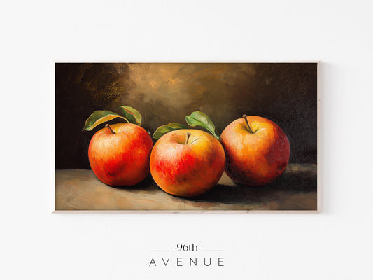 Apple Still Life Frame TV Art | Classic Oil Painting | Instant Download