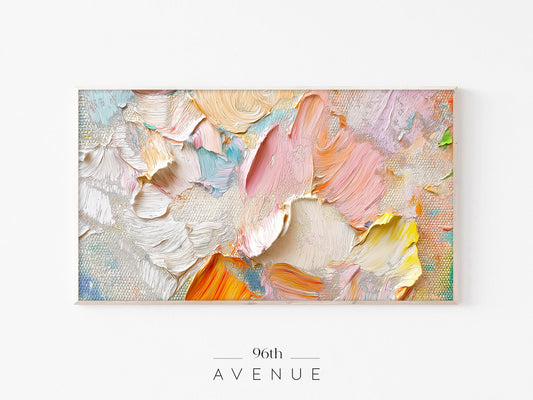 Abstract Paint Frame TV Art | Textured Pastel Brush | Instant Download