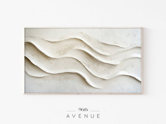 Textured Neutral Waves – Minimal Abstract Frame TV Art - Instant Download
