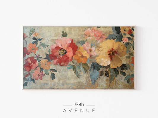 Vintage Floral Painting Frame TV Art | Classic Cottage Garden Screensaver | Instant Download