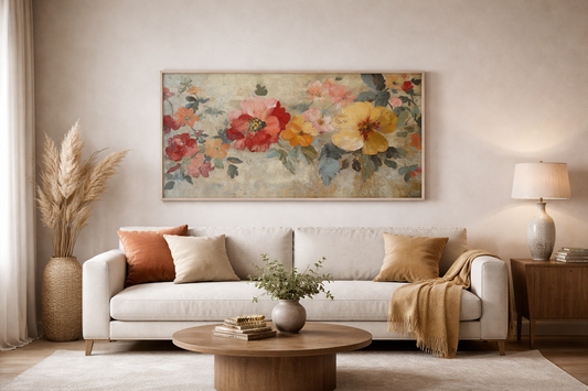 Vintage Floral Painting Frame TV Art | Classic Cottage Garden Screensaver | Instant Download