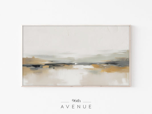 Minimal Abstract Painting For Frame TV | Neutral Landscape Art - Instant Download