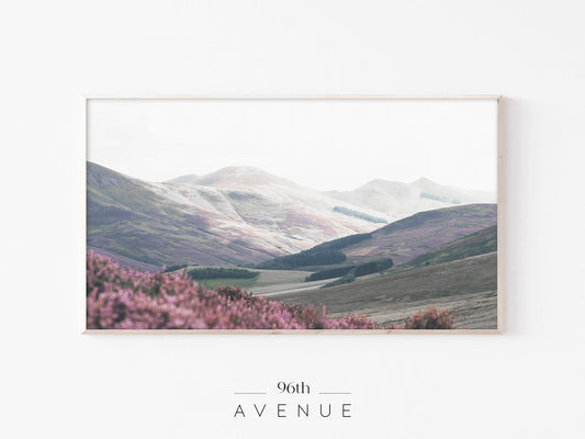 Mountain Landscape Frame TV Art | Soft Pastel Nature | Instant Download