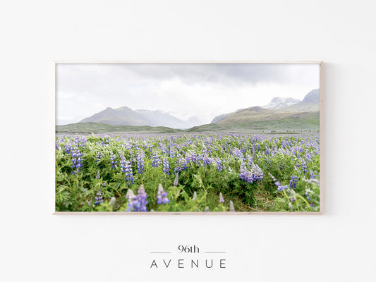 Wildflower Field Landscape Frame TV Art | Mountain Nature | Instant Download