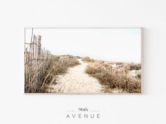 Beach Path Dunes Frame TV Art | Coastal Neutral Decor | Instant Download