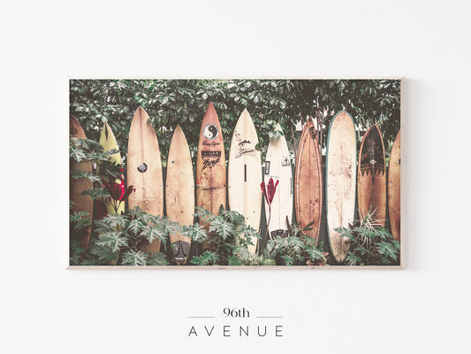 Surfboards Frame TV Art | Coastal Decor Vintage Beach Style | Instant Download