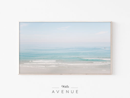 Ocean Waves Frame TV Art | Coastal Decor Minimal Beach Style | Instant Download