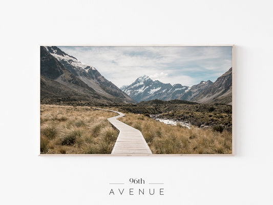 Mountain Path Frame TV Art | Landscape Decor Scenic Nature View | Instant Download
