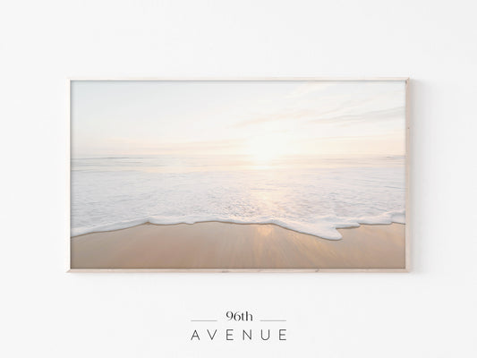 Beach Sunrise Frame TV Art | Soft Neutral Coastal Screensaver | Instant Download