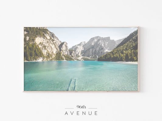 Mountain Lake Frame TV Art | Alpine Landscape Photo | Instant Download
