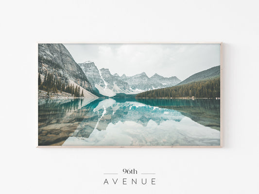 Moraine Lake Frame TV Art | Turquoise Mountain Reflection Instant Download