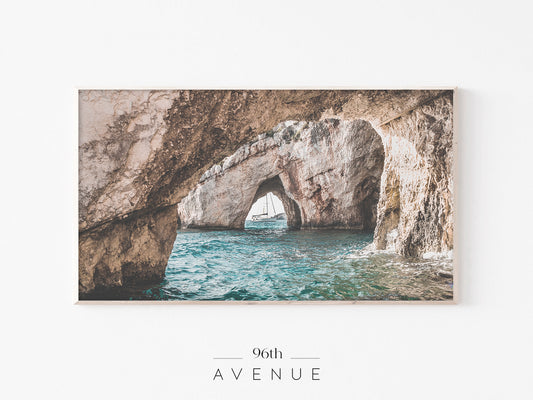 Sea Cave Arch | Coastal Rock Frame TV Art | Instant Download
