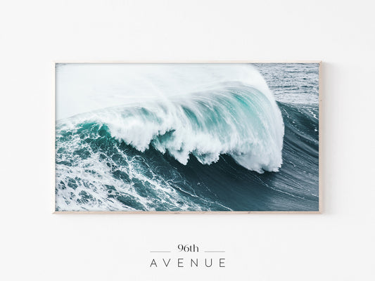Ocean Wave Break | Dramatic Coastal Frame TV Art | Instant Download