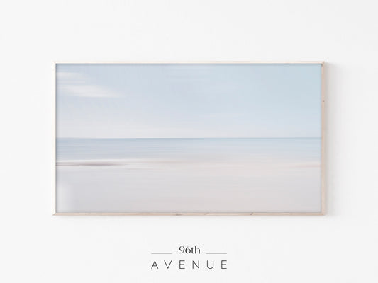 Soft Ocean Horizon | Minimal Neutral Frame TV Art | Instant Download