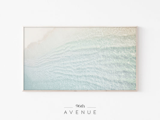 Soft Ocean Ripples | Light Coastal Frame TV Art | Instant Download