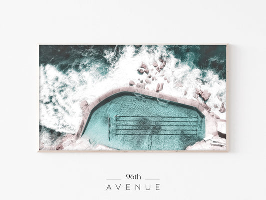 Ocean Pool Aerial Frame TV Art | Bronte Beach Coastal Screensaver | Instant Download