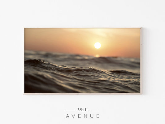 Ocean Sunset Waves Frame TV Art | Golden Hour Screensaver | Instant Download