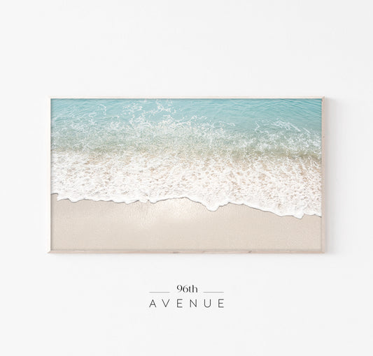 Beach Waves TV Art | Aerial Coastal Minimal | Instant Download