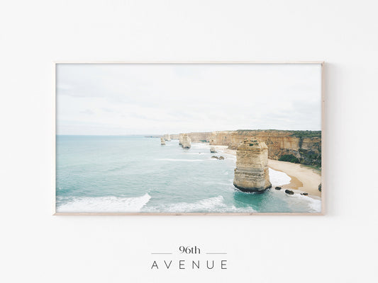 12 Apostles Frame TV Art | Coastal Cliffs Minimal | Instant Download