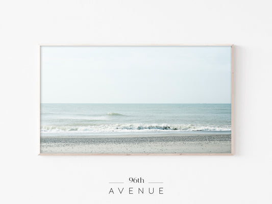 Calm Ocean Frame TV Art | Minimal Neutral Seascape | Instant Download